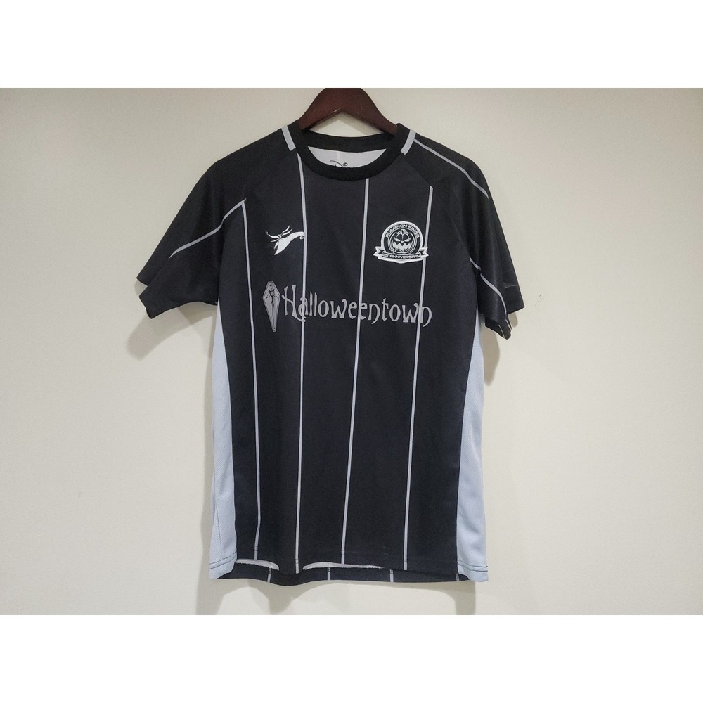 Disney Jersey Mens Medium Black Blue Halloweentown Pumpkin King 25th Anniversary